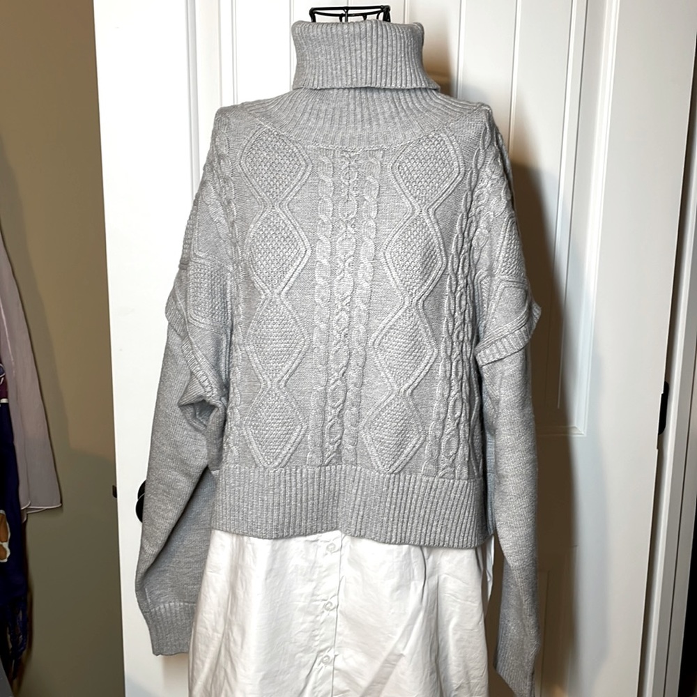 Fun gray oversized sweater shirt